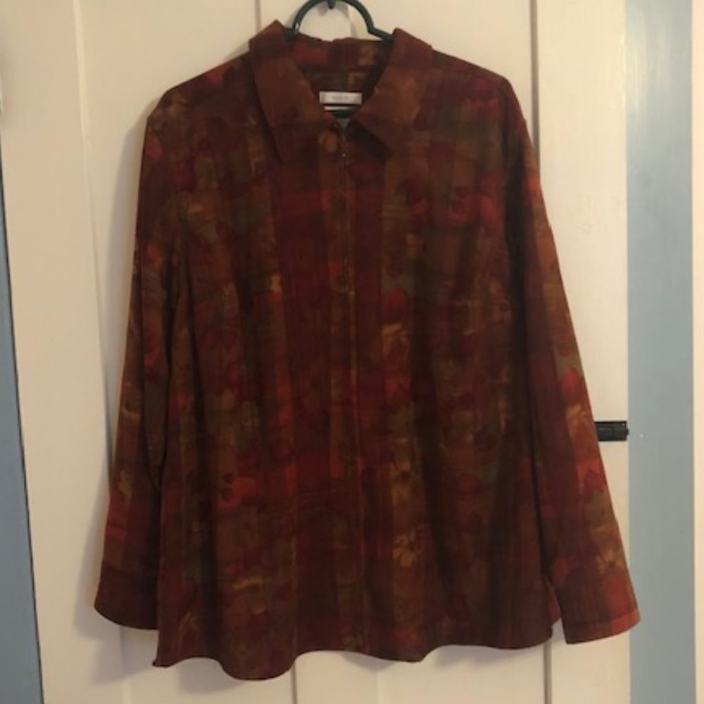 Women's CJ Banks Maroon Zippered Jacket